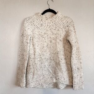 Madewell Donegal Northfield Mock Neck Large Speckeled Cream Sweater Soft Cabinco